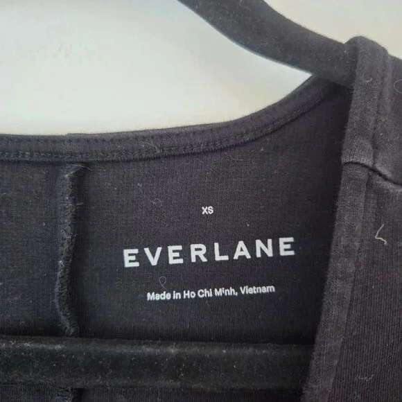 Everlane Black Essential Dress Casual Stretch Basic Short Sleeve Women's XS - Picture 4 of 5